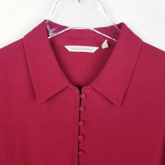 Soft Surroundings #2AT59 Button Front Long Ruffle Sleeve Poet Blouse - Picture 5 of 8